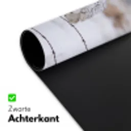 Sneeuwuil - Hek - Sneeuw - Wit Muismat XXL klein -sfeer2