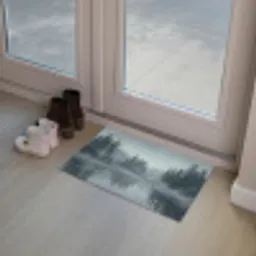 Bos - Meer - Mist - Natuur - Grijs Deurmat klein -sfeer3