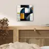 Abstract - Vormen - Goud - Blauw - Geometrisch aluminium wit klein -sfeer3