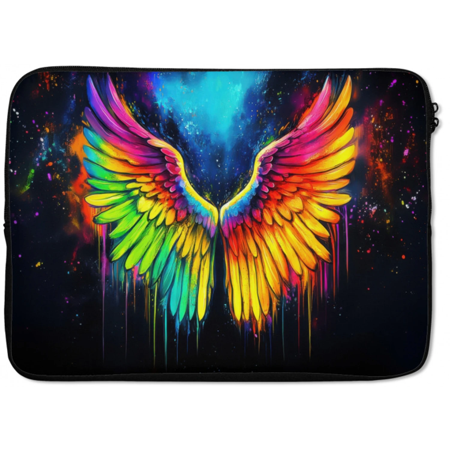 Regenboogkleuren - Vleugels - Magisch laptophoes neopreen klein -zkaufland3dotto