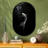 Koi - Vis - Wit - Zwart Wandcirkel Ovaal Glas middel -sfeer2