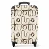 Bruine abstracte lijnen op beige achtergrond NBS - Handbagage koffer - Kinderen Unisex middel -productfoto_recht