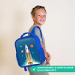 Raket - Planeet - Sterren - Veelkleurig Kinderrugzak - Blauw middel -sfeer3_DE
