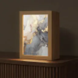 Marmer - Zwart - Goud - Wit Light Box met kabel (Tafellamp) klein -z3d_website