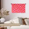 Blokken - Roze - Rood - Patroon Wandkleed katoen klein 269 -sfeer1
