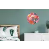 Roze - Bloemen - Wit - Oranje Wandcirkel aluminium klein -slaapkamer