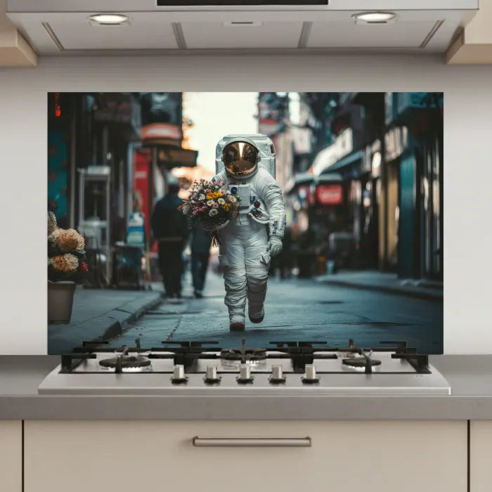 Boeket - Bloemen - Kleurrijk - Astronaut keuken achterwand spatscherm klein -3d_website