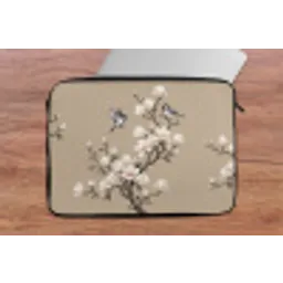 Oosters - Vogels - Beige laptophoes neopreen klein -tafel