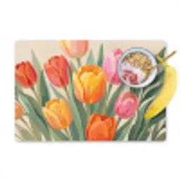 Tulpen - Abstract - Kleurrijk Placemat vinyl groot -zzzproduct_Kitchenyeah-website