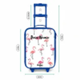 Flamingo feestje Kinderkoffer - Blauw klein -productfoto_formaten