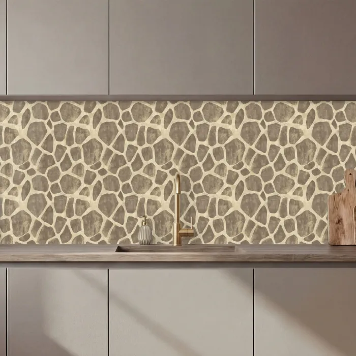 Giraf - Patroon - Beige - Bruin keuken achterwand 2 middel 871 zz_3dshopping