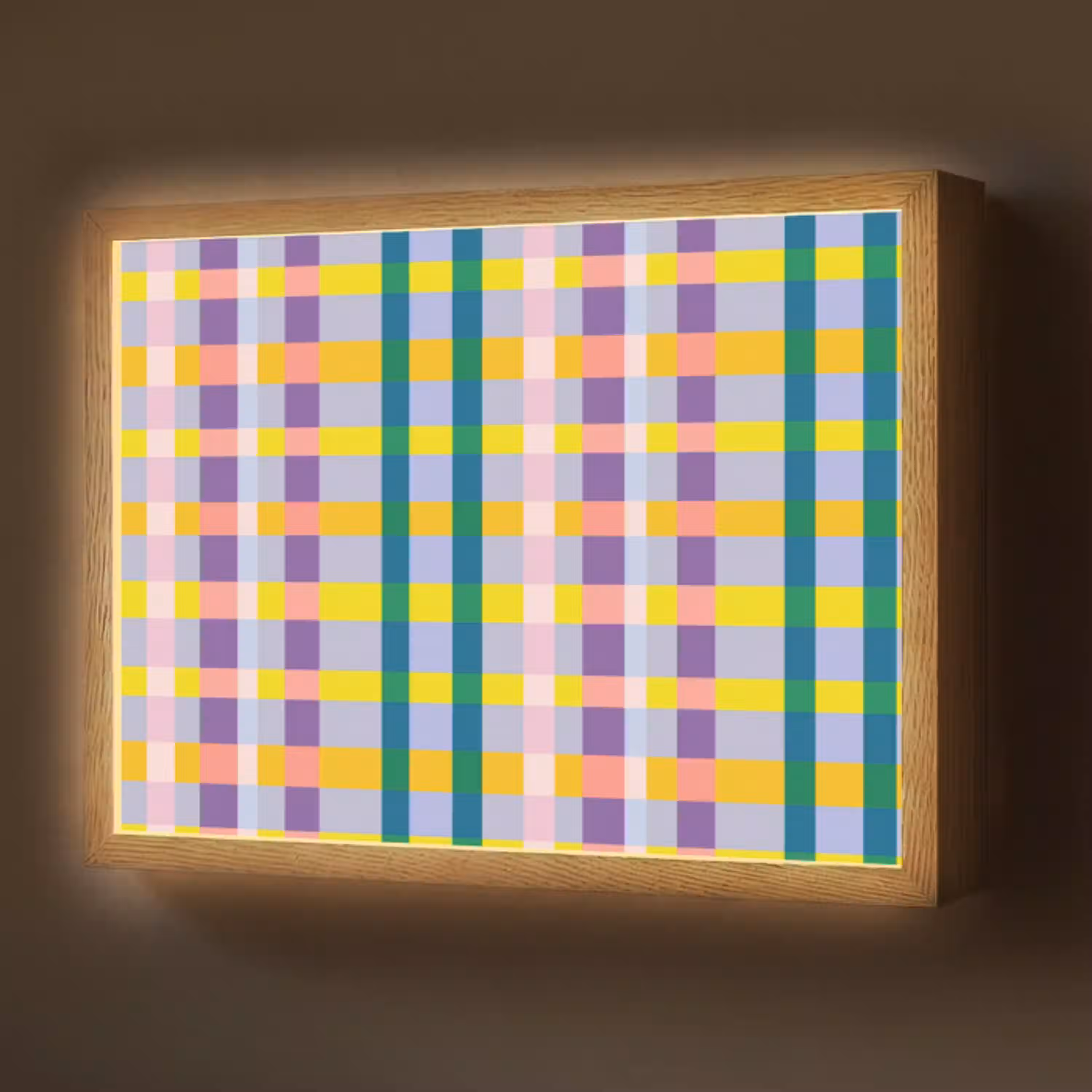 Ruit - Patroon - Kleurrijk Light Box met batterij (Wandlamp) middel 907 -z3d_website