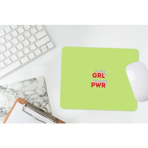 Grl pwr - Groen - Rood - 3D muismat rubber klein -witbureau
