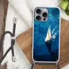 Zeilboot - Water - Abstract - Schaduw Hoesje iPhone 16 Pro Max met koord klein -sfeer4