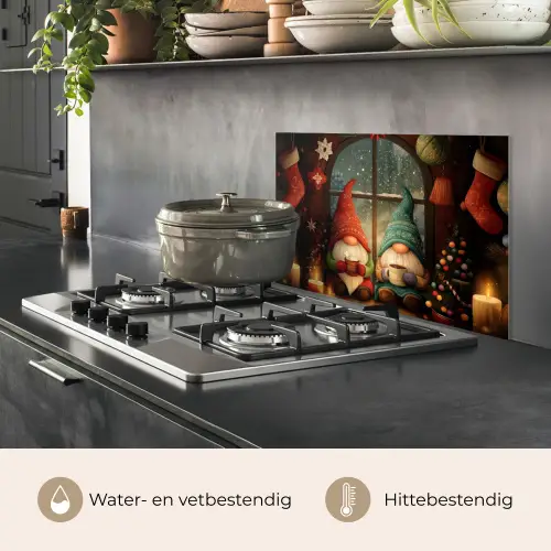 Gnooms - Kerst - Raam - Kleurrijk keuken achterwand spatscherm klein -usp_NL