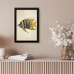 Vis - Sierlijk - Vinnen - Illustratie fotolijst zwart zonder passe partout klein -sfeer5