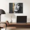 Gezicht - Vrouw - Penseelstreken - Abstract PET vilt klein -sfeer5