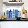 Aquarel - Grachtenpanden - Delfts - Blauw Inductie beschemer met haakjes klein -sfeer2