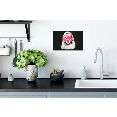 Neon - Letters - Vintage - Vrouw Muursticker klein -keuken