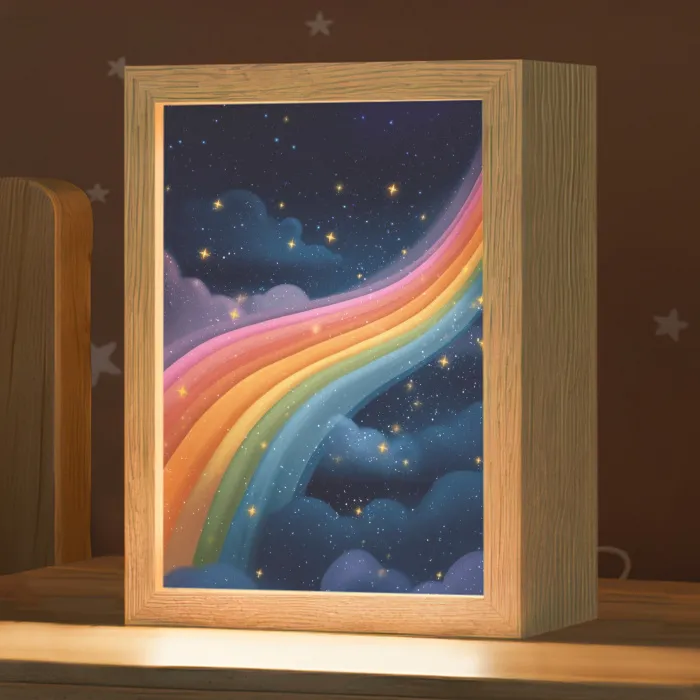 Regenboog - Sterrenhemel - Kleurrijk Light Box met kabel klein -zzz_3d_website