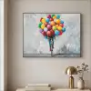 Balonnen - Street art - Vintage Textielframe zwart klein -sfeer2