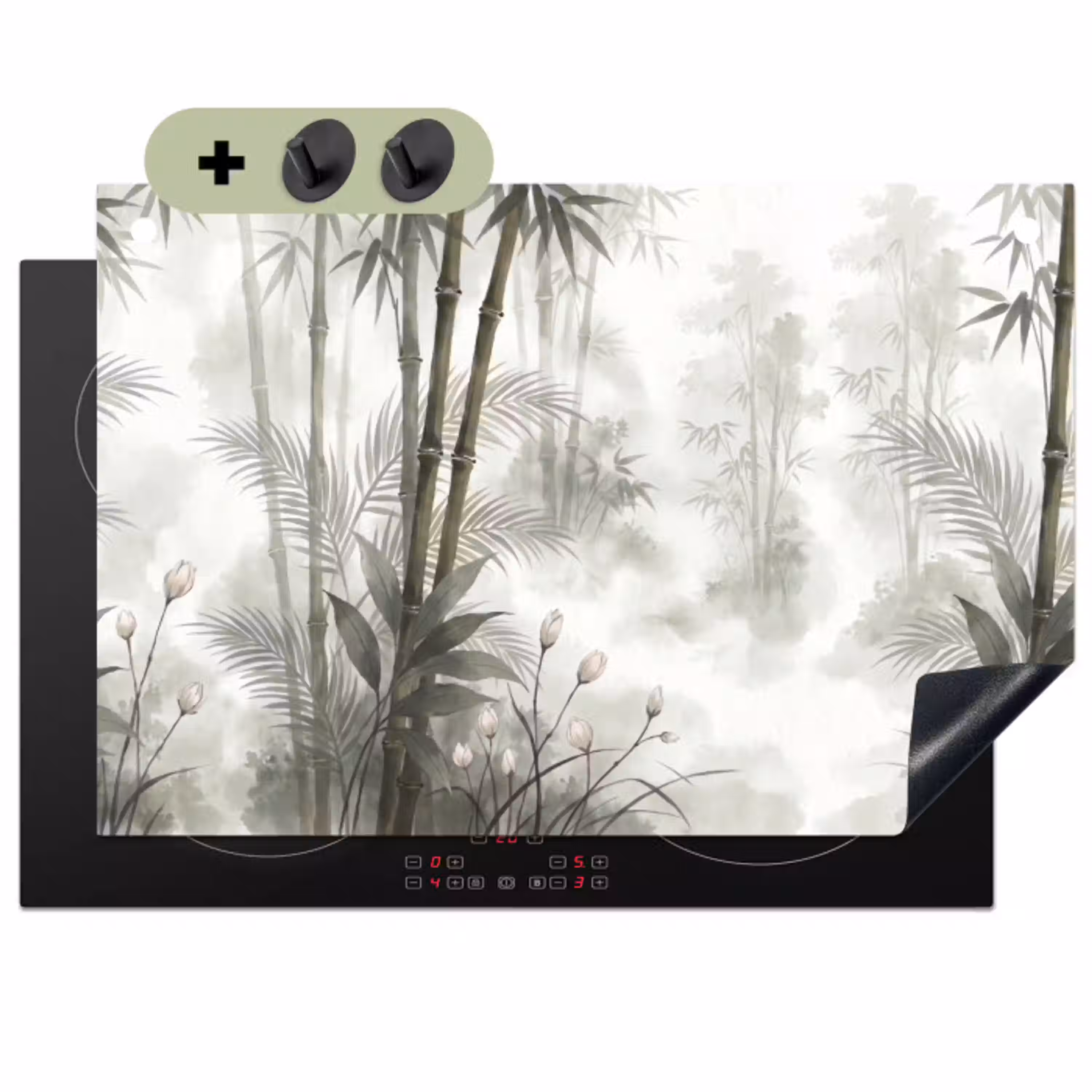 Bloemen - Knop - Tuin - Illustratie - Wit Inductie beschemer met haakjes klein -3d