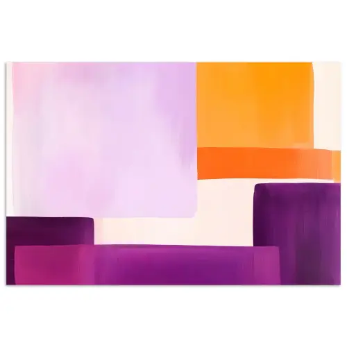 Vlakken - Abstract - Rechthoekig - Oranje poster papier klein -3d