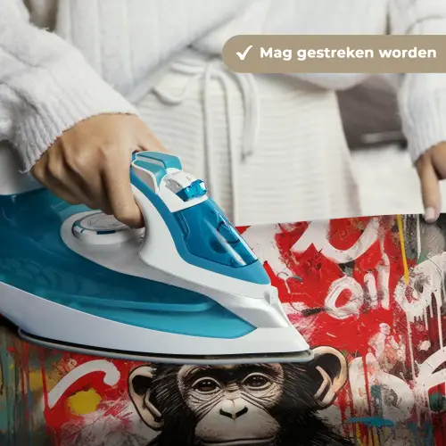 Chimpansee voor graffiti muur Wandkleed katoen klein -sfeer9