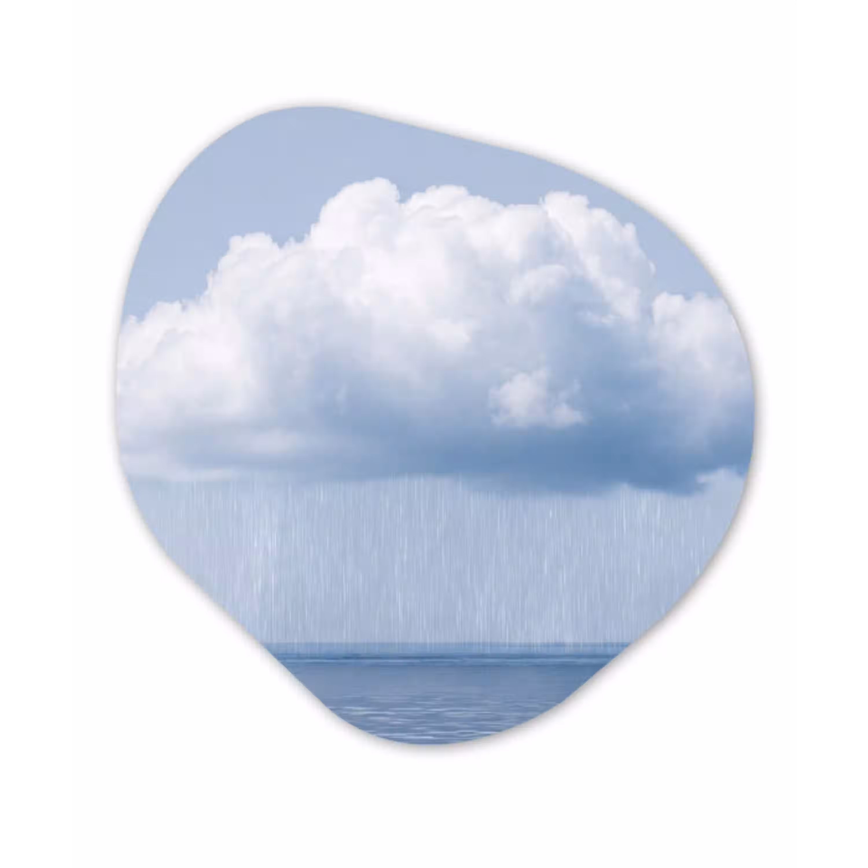 Wolk - Regen - Natuur Wandcirkel Organisch Forex 3mm klein -3d