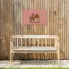 Illustratie - Bankje - Personen - Minimalistisch Tuinposter op houten frame 2 cm dik klein -sfeer4