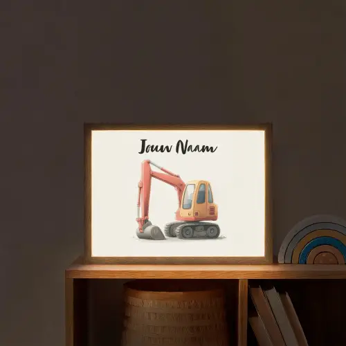 Graafmachine - Getekend - Oranje Light Box met batterij (Wandlamp kind) middel -sfeer1_kind