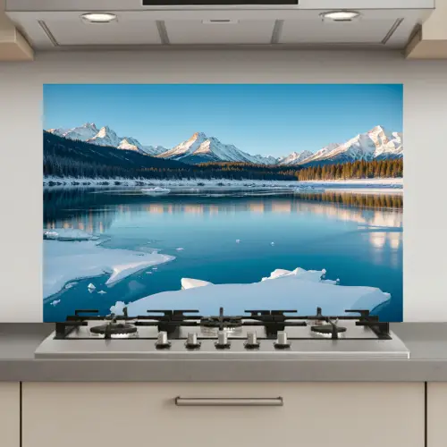 Landschap - Winter - Meer - Bergen - Uitzicht - IJs keuken achterwand spatscherm klein -3d_website