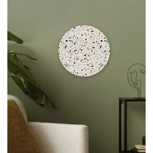Terrazzo -  Patroon - Staal Wandcirkel kunststof plaat 5mm dik klein 188 -sfeer3