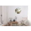 Gebouw - Palmbomen - Beige - Zon Wandcirkel aluminium klein -woonkamer