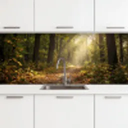 Zonlicht - Bospad - Bomen keuken achterwand 2 middel -3d
