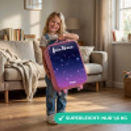 Sterren - Galaxy - Blauw - Roze Kinderkoffer - Roze klein -sfeer2_DE
