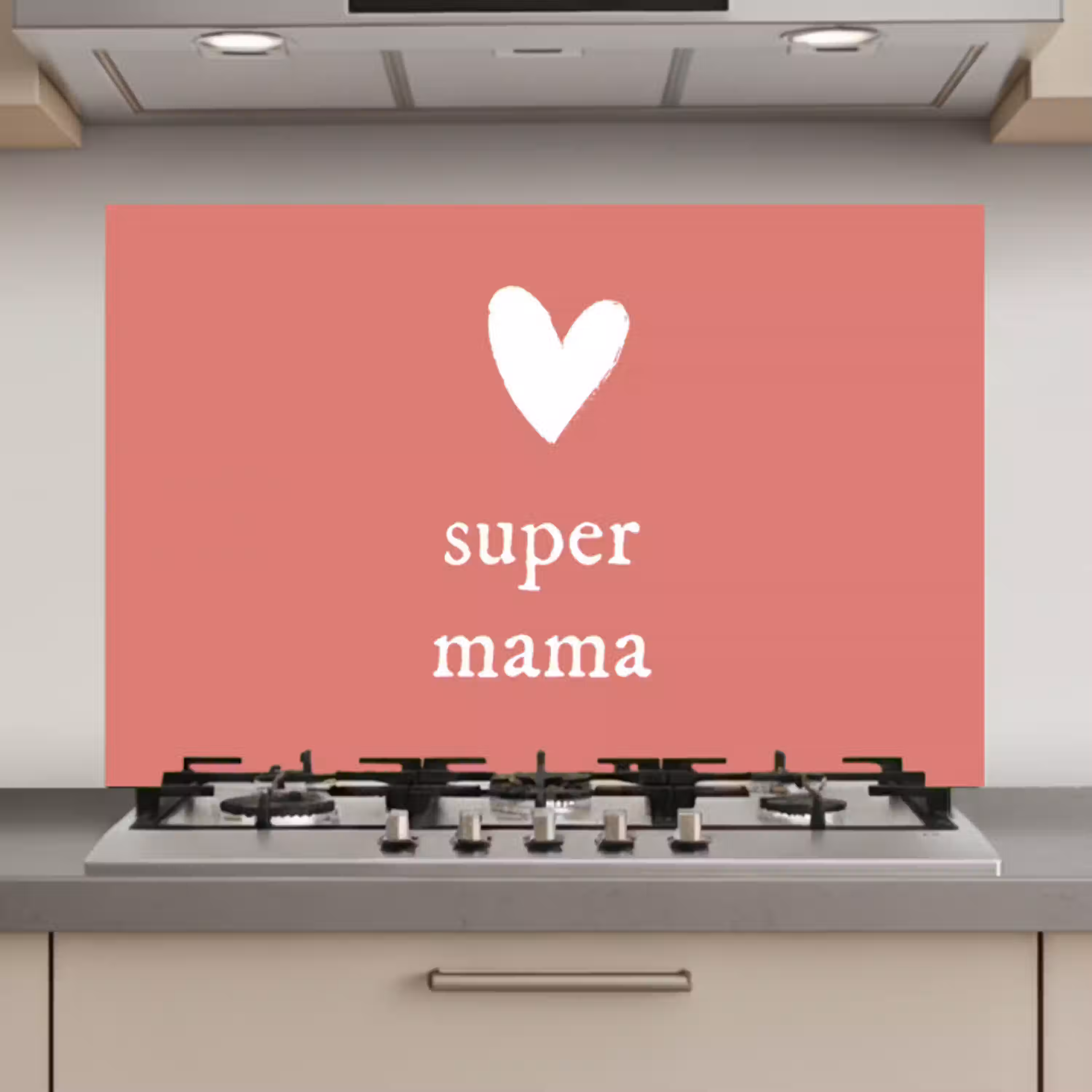 Presentje voor Moederdag super mama roze/wit keuken achterwand spatscherm klein -3d_website