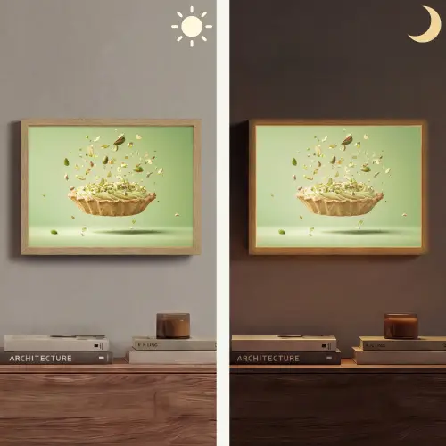 Pistache - Taart - Noten - Eten Light Box met batterij (Wandlamp) middel -sfeer3