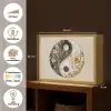 Yin Yang - Bloemen - Zwart - Wit - Vintage Light Box met batterij (Wandlamp) middel -USP_websiteoverzichtNL