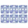 Cirkels - Bloemen - Blauw onderzetter kurk middel 366 -3d