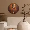 Microfoon - Bruin - Klassiek Wandcirkel kunststof plaat 5mm dik klein -sfeer1
