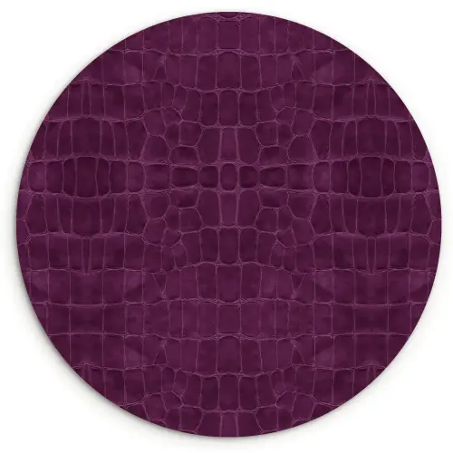Krokodil - Leer - Aubergine - Paars Wandcirkel plexiglas klein 852 -3d
