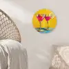 Glazen - Cocktail - Citroen - Kers Wandcirkel kunststof plaat 5mm dik klein -sfeer5