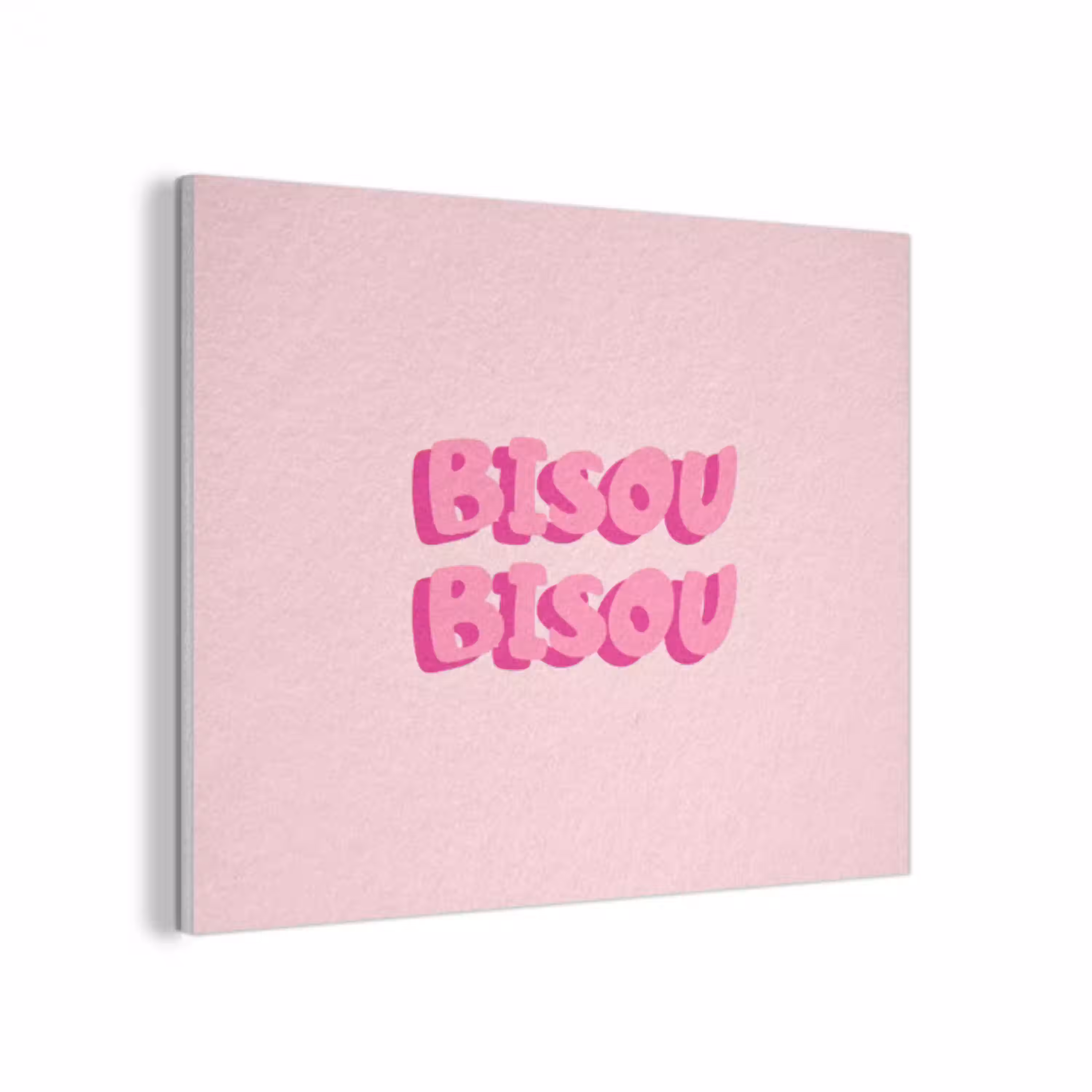 Bisou - Roze - Dikke letters PET vilt klein -3d