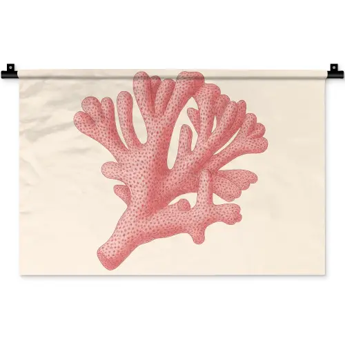 Koraal - Stipjes - Roze Wandkleed katoen klein -zz3d