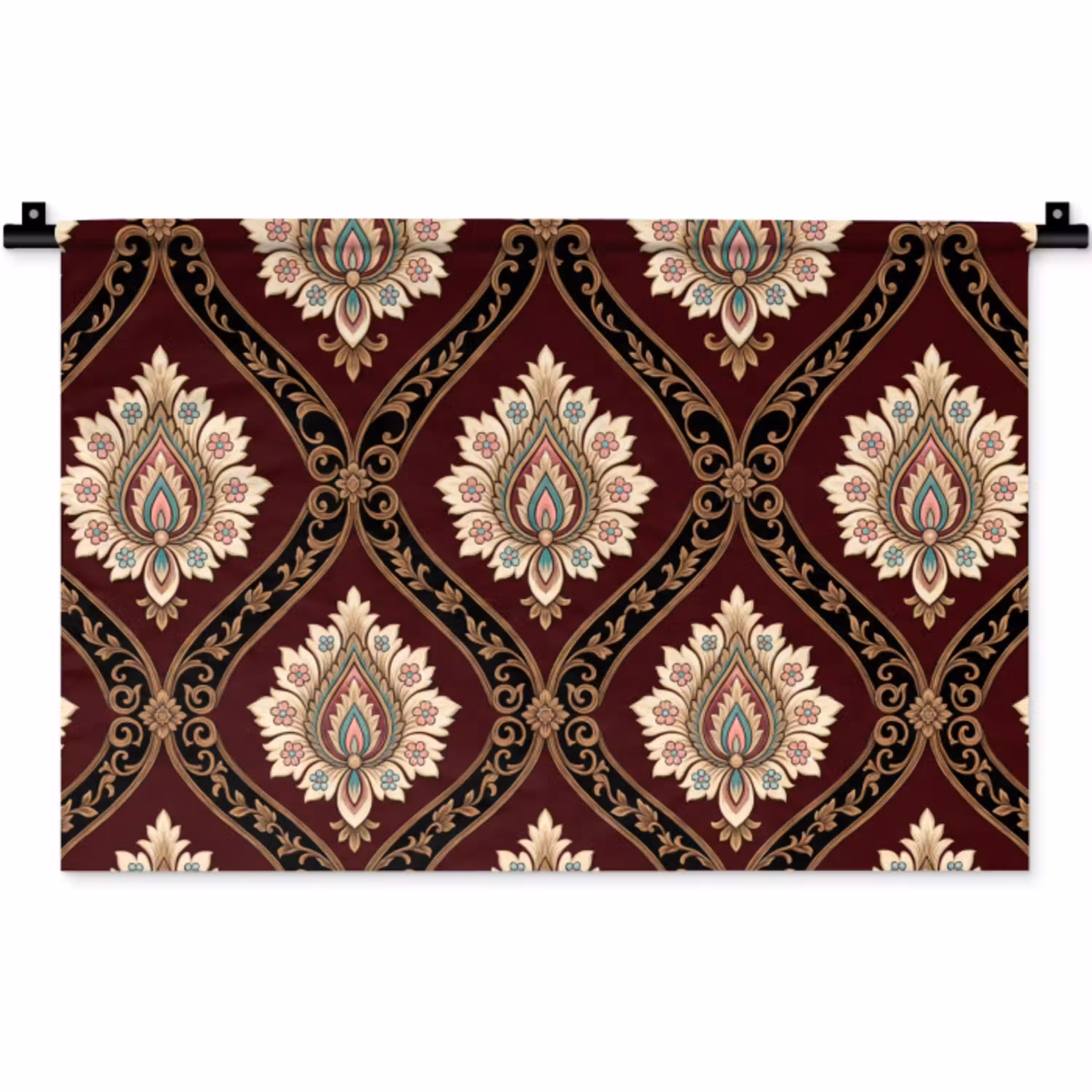 Patroon - Bloemmotief - Decoratie - Klassiek - Rood Wandkleed katoen klein -zz3d