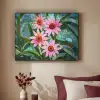 Bloemen - Roze - Glasmozaïek Textielframe - compleet frame klein -sfeer1