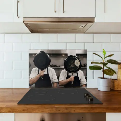Koks - Koekenpannen - Keuken keuken achterwand spatscherm klein -sfeer2