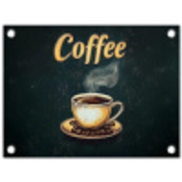 Koffie - Schotel - Koffiebonen - Retro tuinposter los doek klein -3d