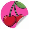 Kers - Roze - Fruit Wandcirkel behangsticker klein -3d
